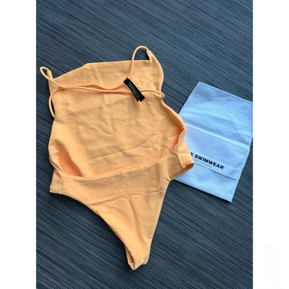 Yellow Cross-Back One Piece Swimsuit